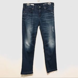 GAP Real Straight Distressed Medium Wash Jeans